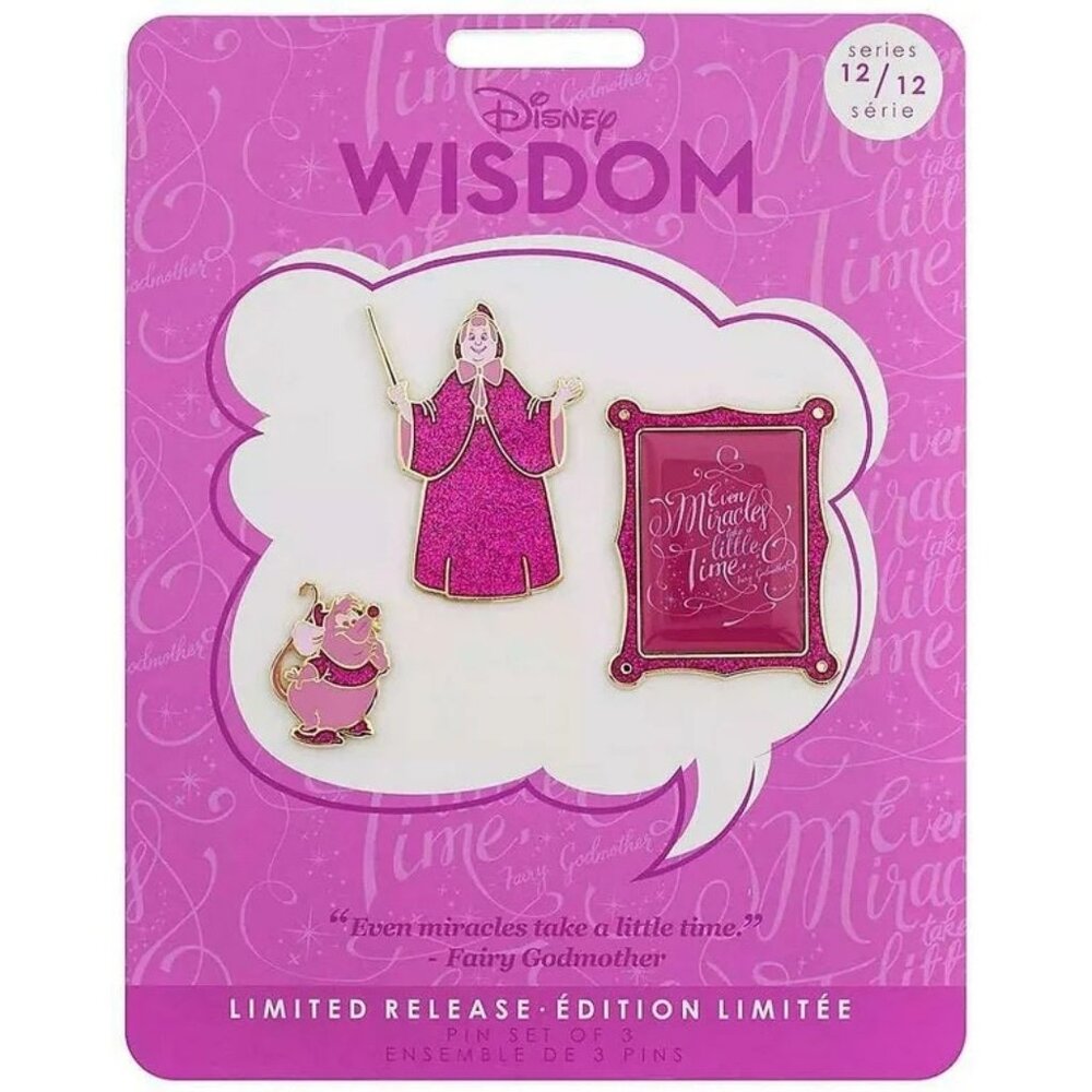 Disney Wisdom Series Cinderella Fairy Godmother Gus Limited Release Pin Set